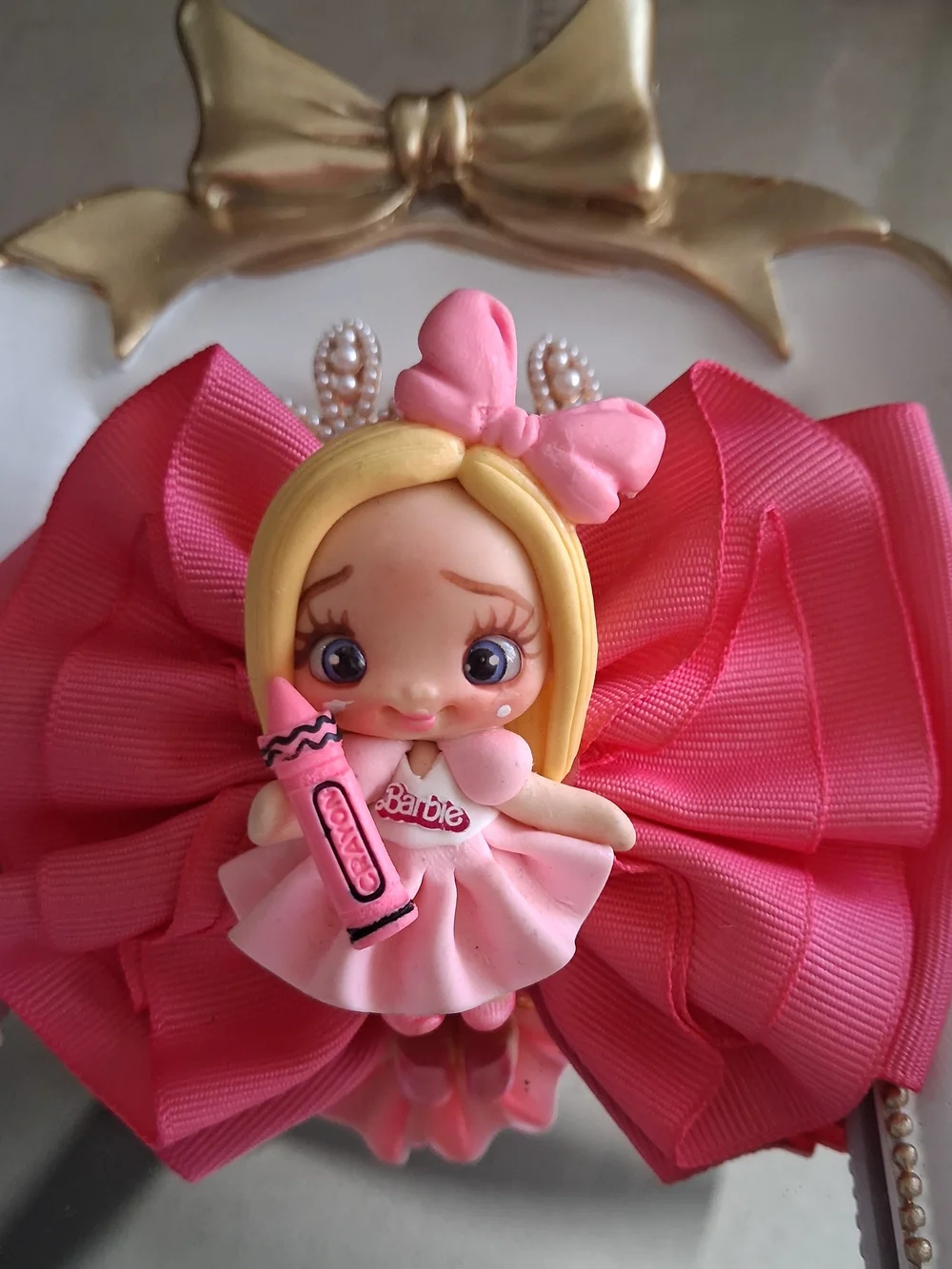 Pink , Light Pink ,White ,navy Blue Girls' Hair Bow Clip - Kids Accessories